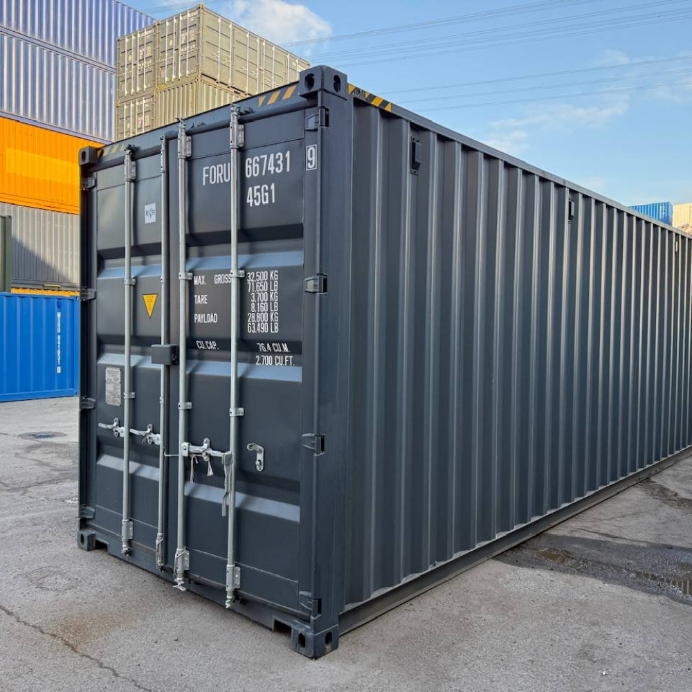 40 Fuß High Cube Lagercontainer mit Personentür – Neu (One Way) | Extra hoch, sicher & wetterfest