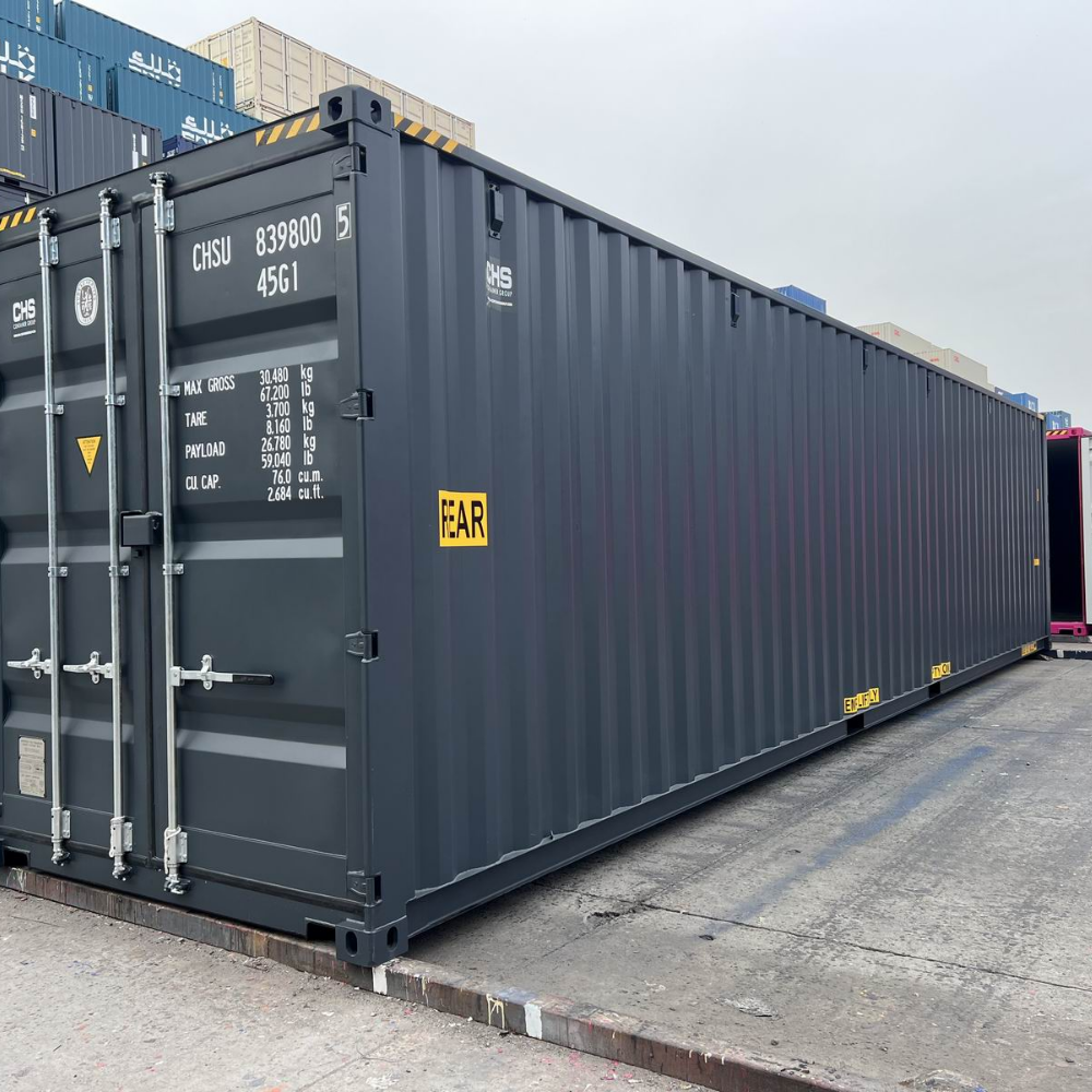 40 Fuß High Cube Doppeltürcontainer Neu – beidseitiger Zugang | ISO Stahlcontainer, extra hoch & robust